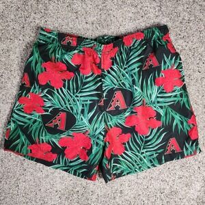 MLB Arizona Diamondbacks Swim Trunks Mens Medium Tropical Floral Lined EUC